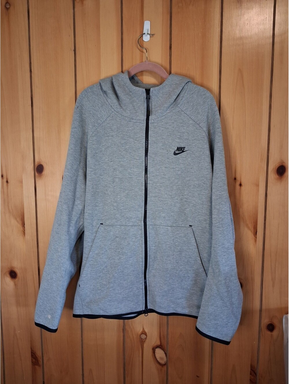 Nike Zip Hoodie Sweatshirt Jacket Grey Men’s Size XXL Flaw
